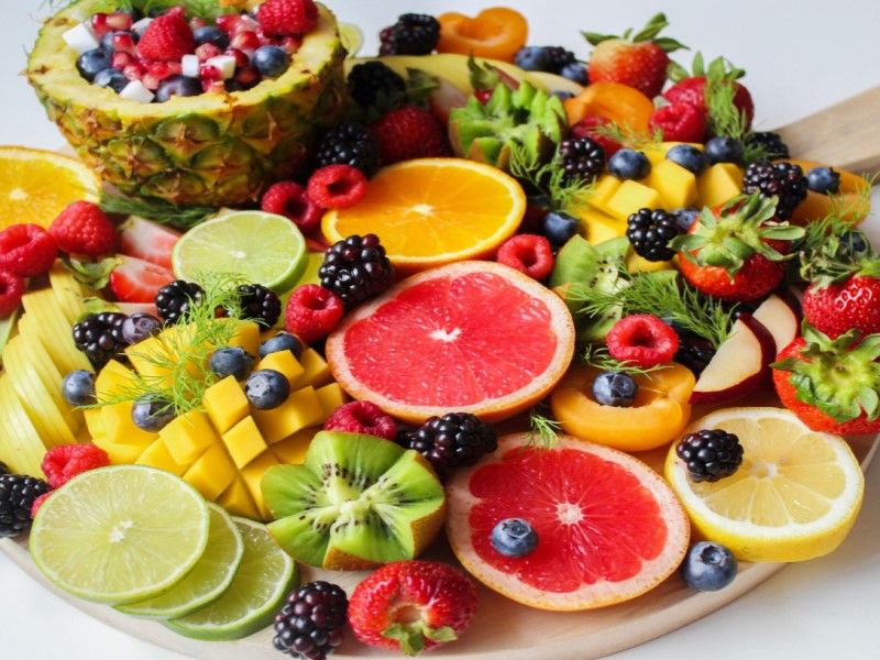 Fresh berries and citrus fruit used to produce glycol extracts